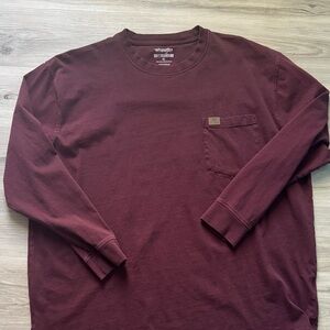Wrangler Men's Maroon Long Sleeve Tee